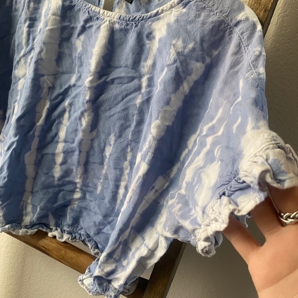 Style envy - Blue & white tie dye crop top - Picture 4 of 4